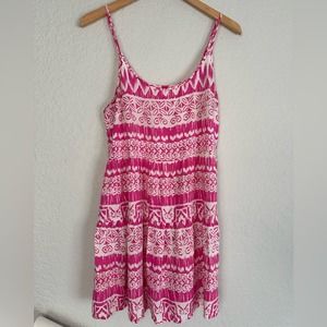Umgee Pink Aztec Silky Sundress Medium Adjustable Straps